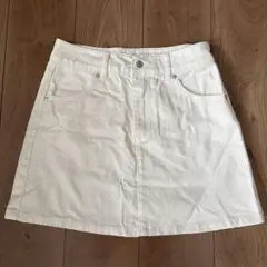 GRL ホワイト　ミニスカート　デニム