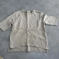 バックロゴ 5分袖Tシャツ ベージュ 130