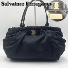 美品★Salvatore Ferragamoフェラガモ 黒 トートバッグ★178