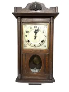 アンティーク名古屋時計製造 8日巻 ボンボン柱時計 稼働中 アンティーク名古屋時計製造 8日巻 ボンボン柱時計 稼働中