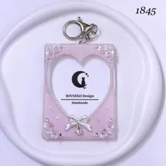 [1845] B8 デコ トレカキーホルダー トレカケース レジン リボン 花