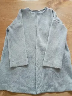 無印良品　ノーカラー　スウェットロングコートカーディガン