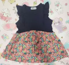 BeBe 花柄スカートのノースリーブワンピース 90cm