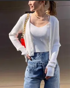 【完売品】SPIRALGIRL クロスストラップキャミアンサンブル ホワイト