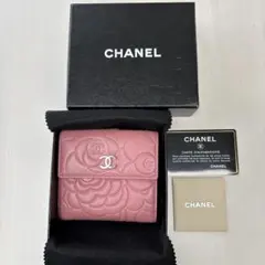CHANEL ピンク 三つ折り財布