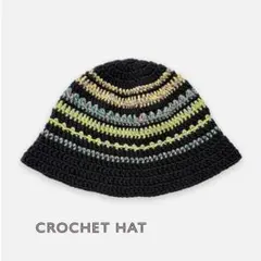 ハンドメイド クロシェハット クラッシャーハット バケットハット　バケハ #92