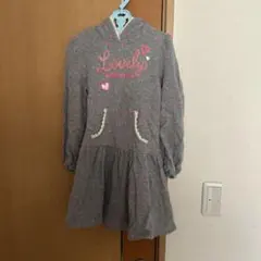 mezzo piano フード付き花柄ワンピース 130