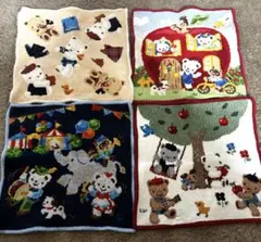 ファミリア familiar シェニール織 ハンカチ まとめ売り 4枚