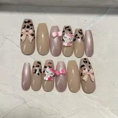 ハローキティ レオパード ネイルチップ