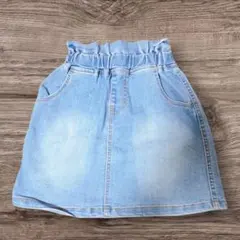 ライトブルーデニムスカート ウエストゴム