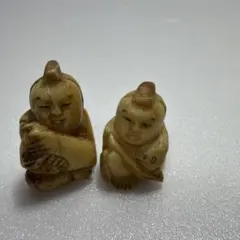 根付 魚を持つ子供の彫刻 - メルカリ
