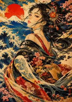 美人画 アマテラス 天の岩戸 浮世絵風 アートポスター - メルカリ
