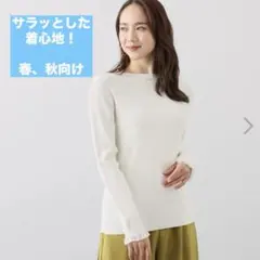 コモエリークローゼット シアーフリル＆ ラインアクセント ニットプルオーバーLL