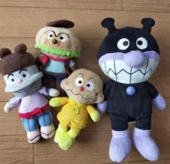 カレーパンマン,バイキンマン,ハンバーガーキット,かまめしぬいぐるみ4点セット