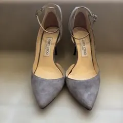 JIMMY CHOO ジミーチュウ スエード パンプス 38 1/2 グレーのサムネイル