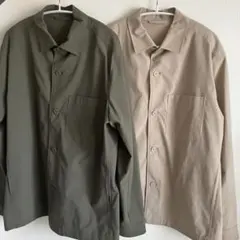 【2着売り】UNIQLO ユニクロ　感動シャツジャケット　コットンライク　L