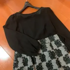 ★美品★アナトリエ Anatelier 切替ワンピース 花柄 バラ柄