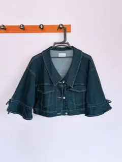 OLIVE des OLIVE(オリーブ デ オリーブ) 袖リボン半袖Gジャン