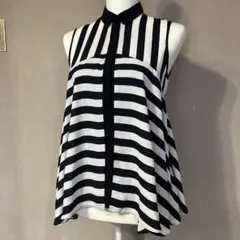 【専用】GU ノースリーブ黒白ストライプシャツ