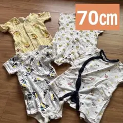 まとめ売り★ベビー半袖ロンパース　4枚セット　涼しい素材　赤ちゃん　保育園着