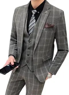 スーツ メンズ スリーピース 3点セット 1つボタン ジャケット スラックス