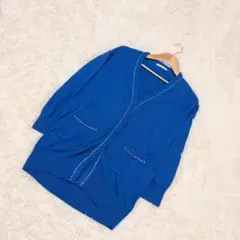 GEORGES RECH カーディガン ロング丈 リネン混 ステッチデザイン