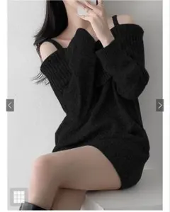 grl オフショルダーニットミニワンピース[dr618]