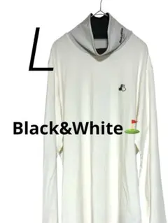 Black&White ホワイト ハイネック 長袖シャツ　Lサイズ 美品
