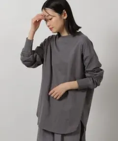 LAKOLE ラウンドBIG長袖T チャコール