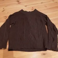 SLOBE IÉNA ダークブラウン ケーブル編み セーター
