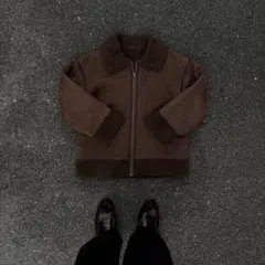 brown mouton jacket / suède jacket 00s