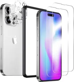 iPhone14 Pro ガラスフィルム（2枚）+カメラフィルム（2枚）