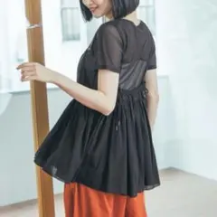【未使用タグ付き】ニコアンド　ボイルギャザーキャミのサムネイル