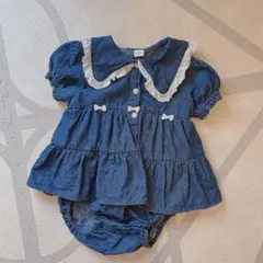 cottoli デニムロンパース バースデイ