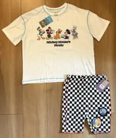 新品 ミッキー Tシャツ ハーフパンツ 110 セットアップ リトシー 上下