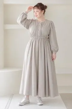 ごりちゃん シフォン ワンピース ロング 大きめ プラスサイズ ゆったり LL
