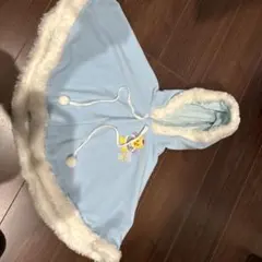 MIKI HOUSE 水色 フリース ポンチョ