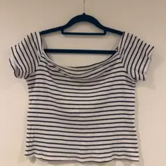 ボーダー オフショル オフショルダー トップス Lサイズのサムネイル
