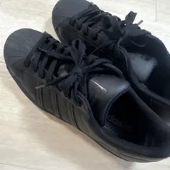 adidas SUPERSTARブラックスニーカー 26cm
