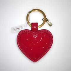 COACH　シグネチャー　ハート型　キーリング　キーホルダー　ミラー