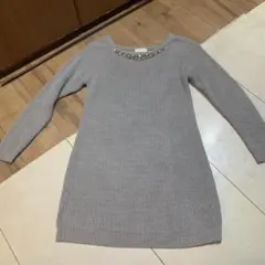 E hyphen world gallery ニット ニットワンピース グレー