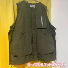 ★ニコアンド　ボーイズシルエットポケベスト　カーキ　完売カラー★