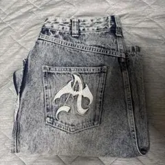 極美品】ANTIMID デニムショーツ クロス刺繍 バギーシルエット 完売品 
