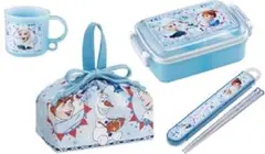 新品Skaterお弁当箱4点セット◆アナと雪の女王プリンセスエルサコップ水色子供