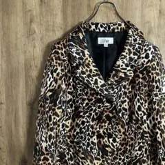 ルスーツ　ジャケット　ダブル　ヒョウ柄　個性的　アニマル柄　14 古着　L27