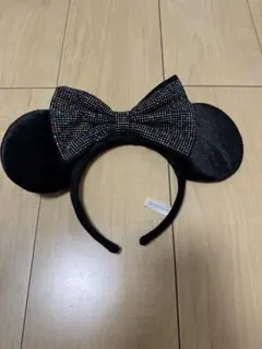 ディズニーカチューシャ　リボン　スパンコール　ミニー