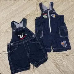 値下げ！　ミキハウス　ダブルビー　80-90サイズ　サロペット　デニム　セット