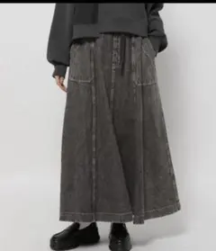 【nicoand...】デニム ロングスカートグレー