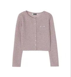 CRANKカーディガン　ドットピンク