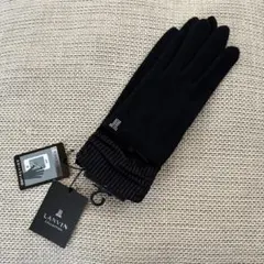 未使用品】ランバンコレクション カシミヤ混 ロゴ スマホ対応 手袋